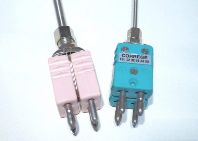 Thermocouple double sortie par connecteurs mâles standard
